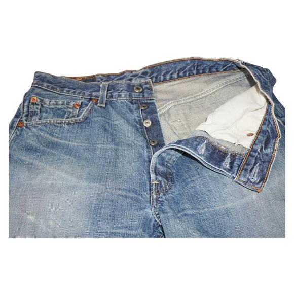 Vintage Levi’s 501 Button-Fly Cutoff Denim Shorts Men’s 32x30 – Made in Turkey - Picture 4 of 10